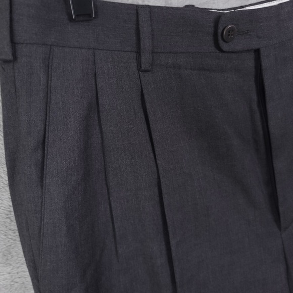 Zanella Vtg Wool Trousers Pants Mens Size 34  Pleated Cuffed Straight Leg - Picture 11 of 15